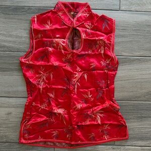Elegant Red Sleeveless Top